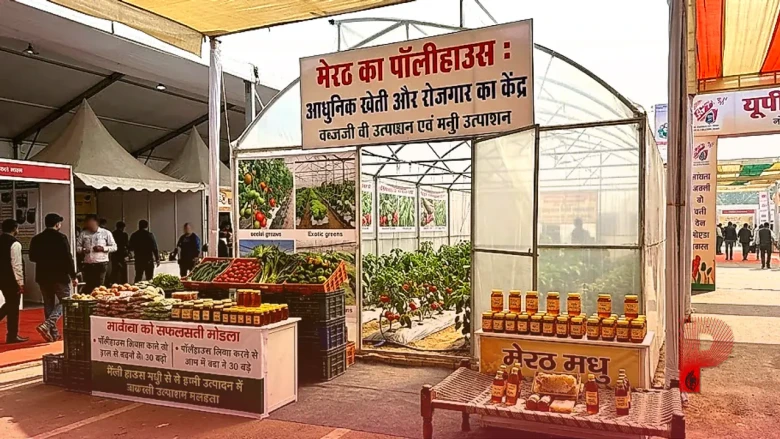 यूपी ट्रेड शो में मेरठ के पॉलीहाउस की धूम, सब्जी और शहद की खेती से कमा रहे हैं लाखों