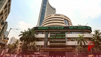 शेयर बाजार में वापसी: सेंसेक्स 172 अंक उछला, निफ्टी 22720 के पार, IT शेयरों में बहार