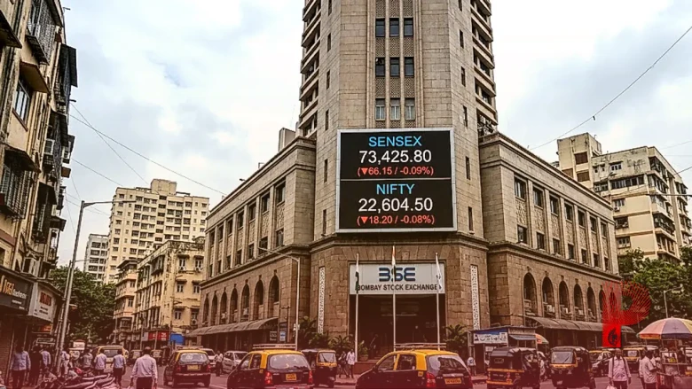 भारतीय शेयर बाजार में सुस्ती का दौर, सेंसेक्स 66 अंक फिसला और निफ्टी 22,600 के करीब
