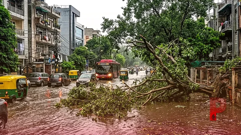 दिल्‍ली-एनसीआर में तूफानी बारिश का कहर, जगह-जगह जलजमाव और गिरे पेड़