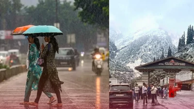 पहाड़ों पर बर्फबारी से बदला मौसम का मिजाज, दिल्ली-यूपी समेत कई राज्यों में बारिश और ओलावृष्टि का अलर्ट