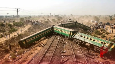 पाकिस्तान में भीषण रेल हादसा: रहमान बाबा एक्सप्रेस पटरी से उतरी, 5 यात्रियों की मौत और 30 से ज्यादा घायल
