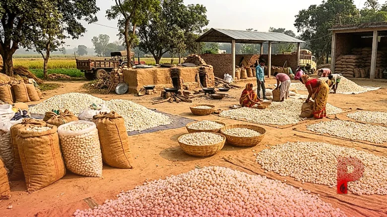 बिहार के मखाने का जलवा: विदेश में ₹12000 प्रति किलो तक बिक रहा सुपरफूड, चंपारण के किसान रंजीत ने बदली तकदीर