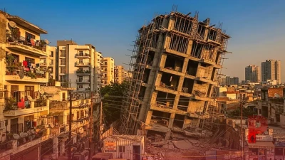 गुरुग्राम में निर्माणाधीन 5 मंजिला इमारत अचानक झुकी, मची अफरा-तफरी