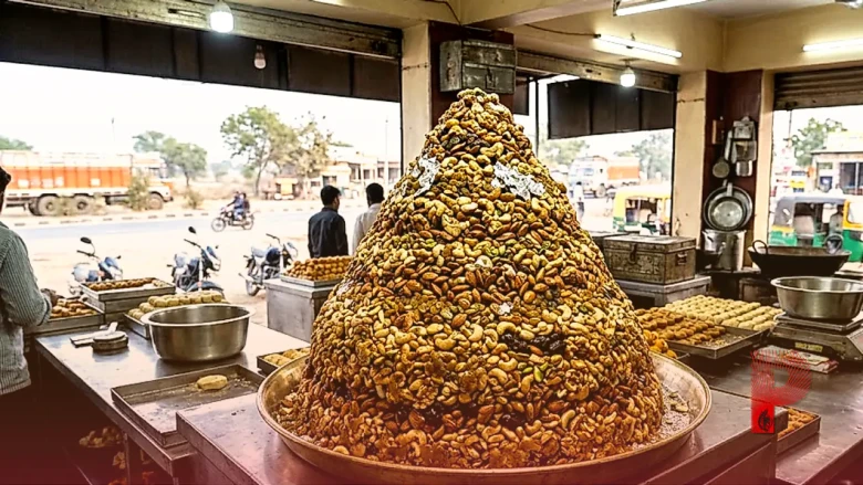 करौली हाईवे पर चर्चा का विषय बनी पहाड़ जैसी पंचमेवा मिठाई, बनाने में खर्च होते हैं 3 दिन